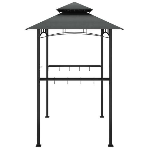 Grillpavillon med sidehylder 240x150x243 cm stål antracitgrå