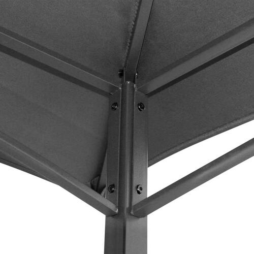 Grillpavillon med sidehylder 240x150x243 cm stål antracitgrå