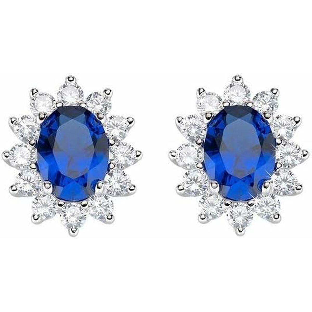 Amen Øreringe til kvinder ORLDMBBBL - elegante ørestikker med blå sten