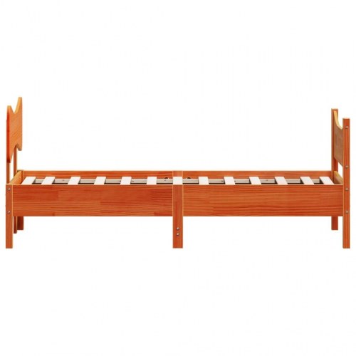 Sengeramme i massivt fyrretræ 90x200 cm - gyldenbrun