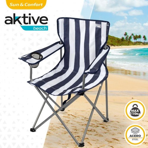 Aktive polstret campingstol Sømand, 45 × 82 × 47 cm, 4 stk.