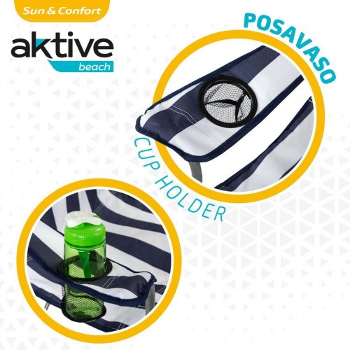 Aktive polstret campingstol Sømand, 45 × 82 × 47 cm, 4 stk.