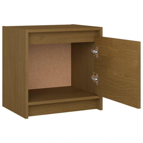 Sengeskabe 2 stk. 40x30,5x40 cm massivt fyrretræ honningbrun