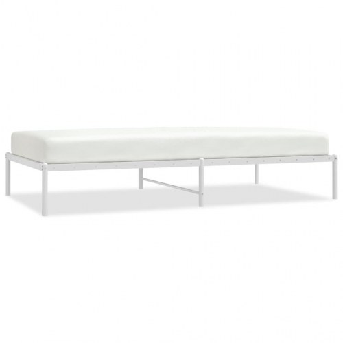 Sengeramme i metal 107 x 203 cm - hvid, med lameller
