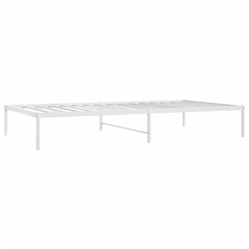 Sengeramme i metal 107 x 203 cm - hvid, med lameller
