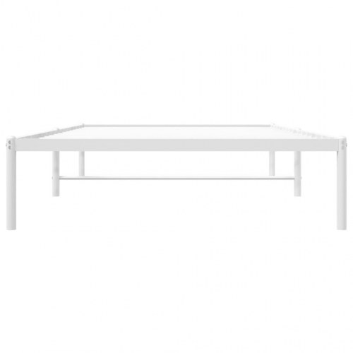 Sengeramme i metal 107 x 203 cm - hvid, med lameller