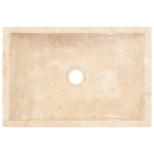 Håndvask 45x30x12 cm marmor cremefarvet højglans