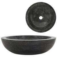 Håndvask 40 x 12 cm marmor sort