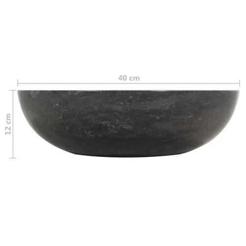 Håndvask 40 x 12 cm marmor sort