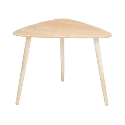 Sofabord i træ, trekantet - 60 × 48 × 64 cm (hvid/brun)