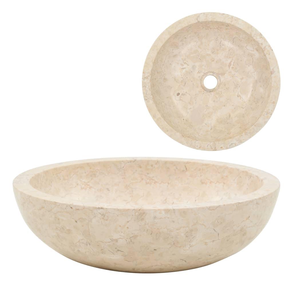 Håndvask 40 x 12 cm marmor cremefarvet