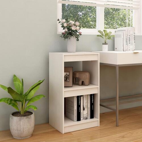 Bogreol 40x30x71,5 cm massivt fyrretræ hvid
