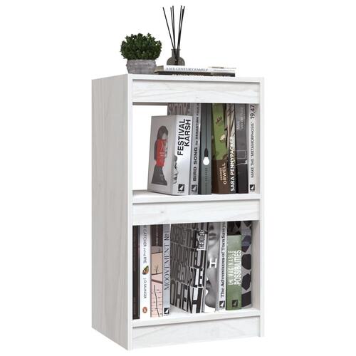 Bogreol 40x30x71,5 cm massivt fyrretræ hvid