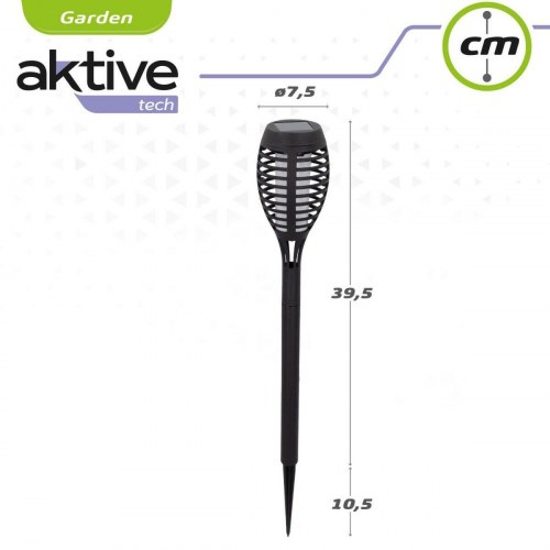 Aktive solcelle havelamper - sæt med 4 LED fakler, 7,5 × 50 cm