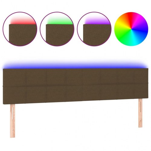 Sengegavl med LED-lys 160 x 5 x 78/88 cm - mørkebrun