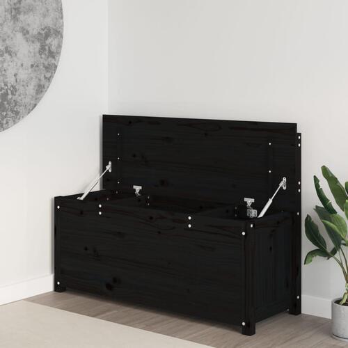 Bænk 110x41x76,5 cm massivt fyrretræ Sort