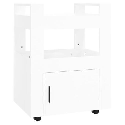 Køkkenvogn 60x45x80 cm konstrueret træ hvid højglans