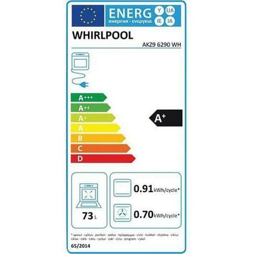 Pyrolyse ovn Whirlpool Corporation AKZ9 6290 WH 3650 W 73 L