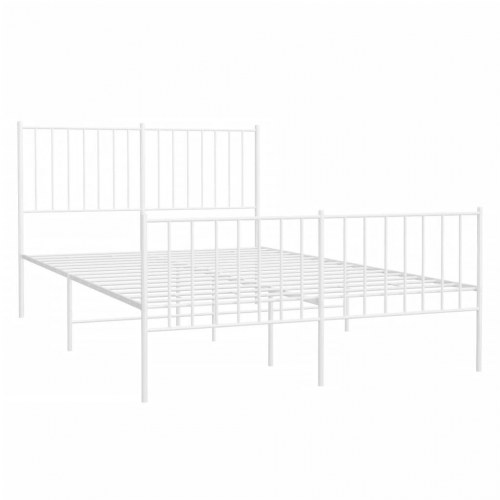 Sengeramme i metal med sengegavl og fodgærde 120x190 cm - hvid