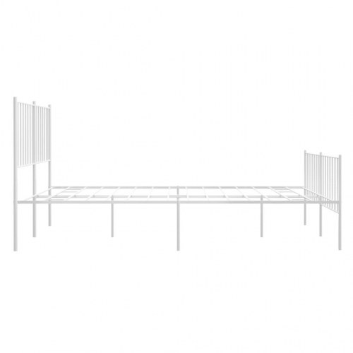 Sengeramme i metal med sengegavl og fodgærde 120x190 cm - hvid