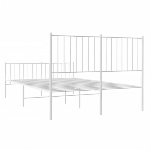 Sengeramme i metal med sengegavl og fodgærde 120x190 cm - hvid