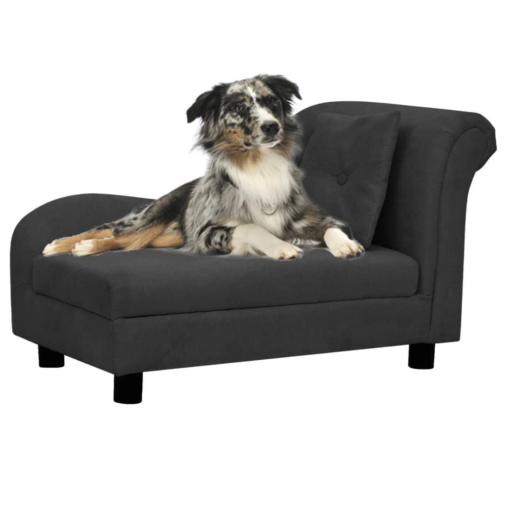 Hundesofa Med Pude 83x44x44 Plys Sort