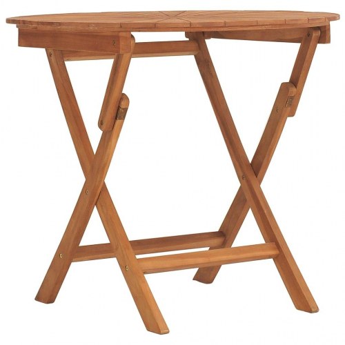 Foldbart havebord i massivt teaktræ med parasolhul Ø 85 x 75 cm