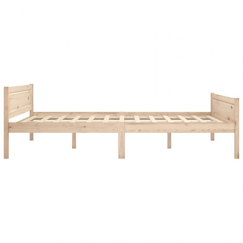 Sengestel 160x200 cm i massivt fyrretræ - dobbeltseng med lamelbund