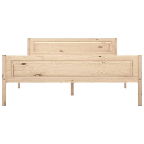 Sengestel 160x200 cm i massivt fyrretræ - dobbeltseng med lamelbund