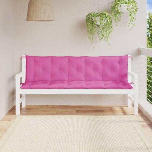 Hynder til havebænk - 2-delt sæt i oxfordstof, pink 180×50×7 cm