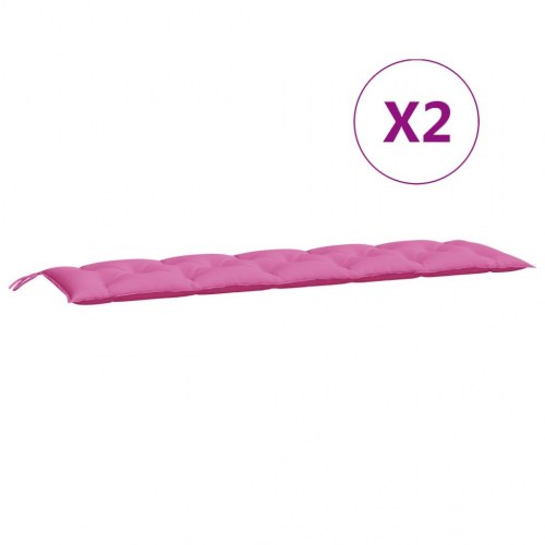 Hynder til havebænk - 2-delt sæt i oxfordstof, pink 180×50×7 cm