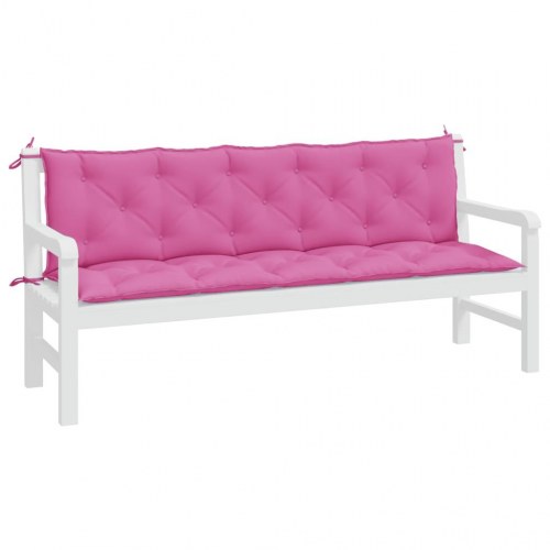 Hynder til havebænk - 2-delt sæt i oxfordstof, pink 180×50×7 cm