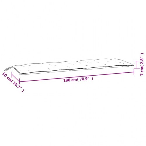 Hynder til havebænk - 2-delt sæt i oxfordstof, pink 180×50×7 cm