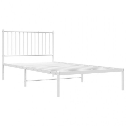 Sengeramme med sengegavl 100 x 200 cm - hvid