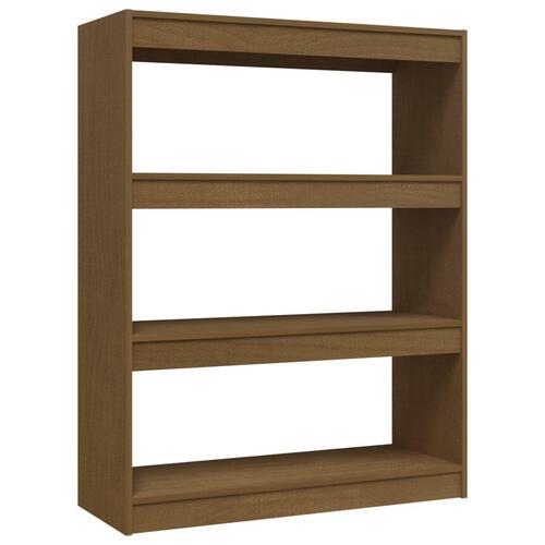 Bogreol/rumdeler 100x30x103 cm massivt fyrretræ honningbrun