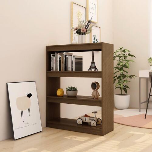 Bogreol/rumdeler 100x30x103 cm massivt fyrretræ honningbrun