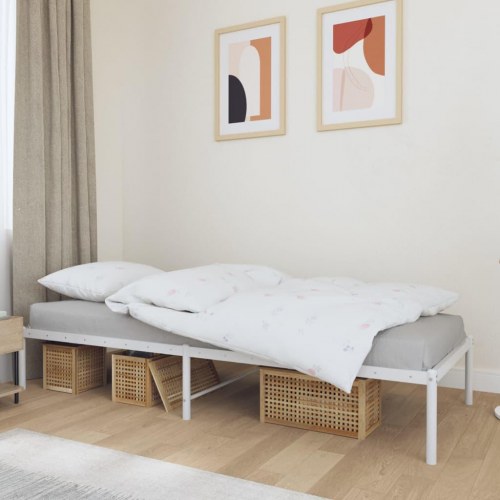 Sengeramme 90x190 cm metal hvid