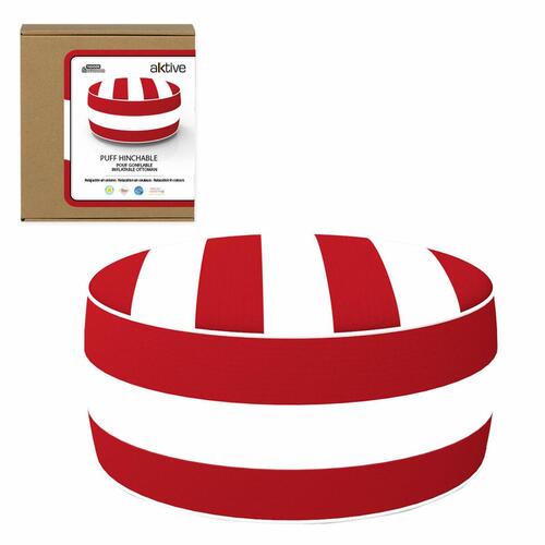 Oppustelig puf Aktive Stribet Kolonistil 53 x 23 x 53 cm (4 enheder)