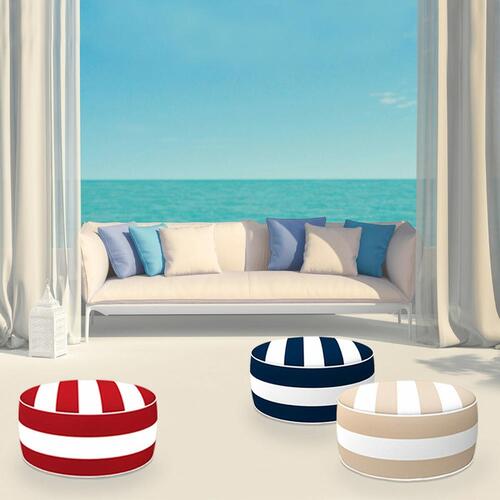 Oppustelig puf Aktive Stribet Kolonistil 53 x 23 x 53 cm (4 enheder)