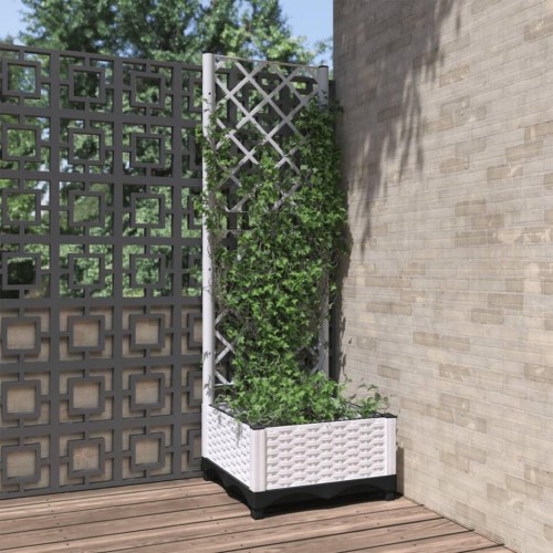 Plantekasse med espalier 40 x 40 x 121,5 cm - hvid