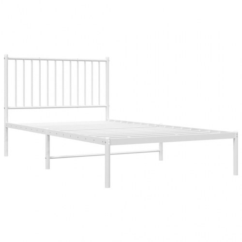 Sengeramme med sengegavl i metal 100 x 190 cm - hvid