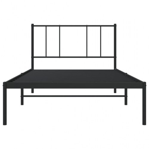 Sengeramme med sengegavl 80x200 cm metal sort