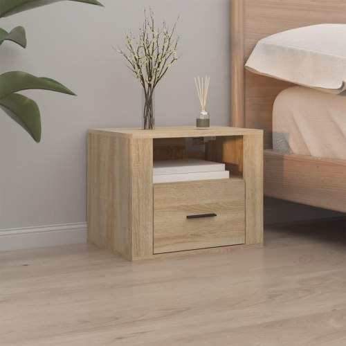 Væghængte sengeborde 2 stk. - 50×36×40 cm i Sonoma-eg