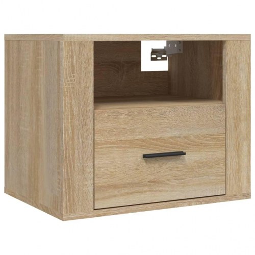 Væghængte sengeborde 2 stk. - 50×36×40 cm i Sonoma-eg