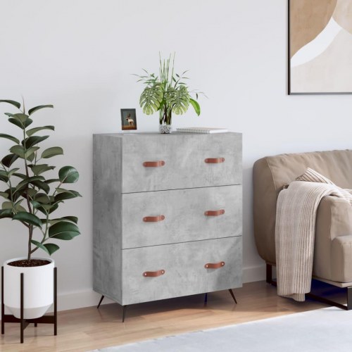 Kommode i konstrueret træ 69,5×34×90 cm - betongrå