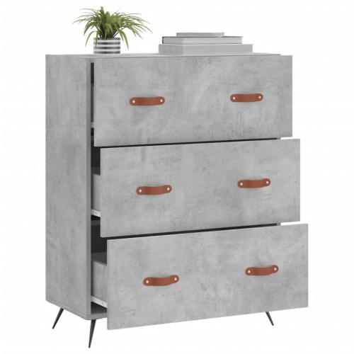 Kommode i konstrueret træ 69,5×34×90 cm - betongrå
