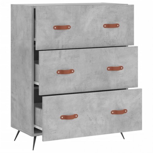 Kommode i konstrueret træ 69,5×34×90 cm - betongrå