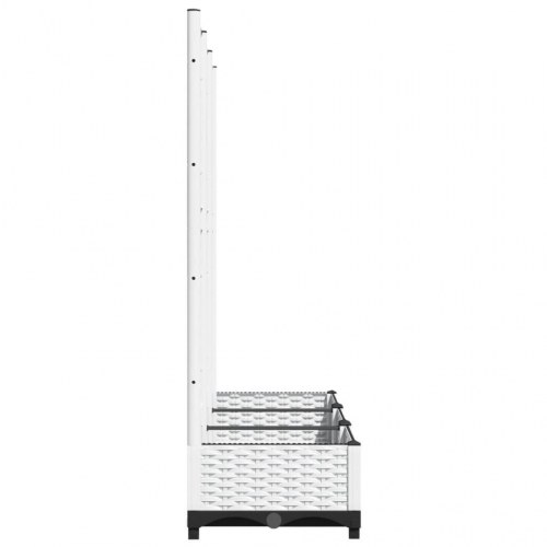 Haveplantekasse med espalier hvid 120x40x121,5 cm PP