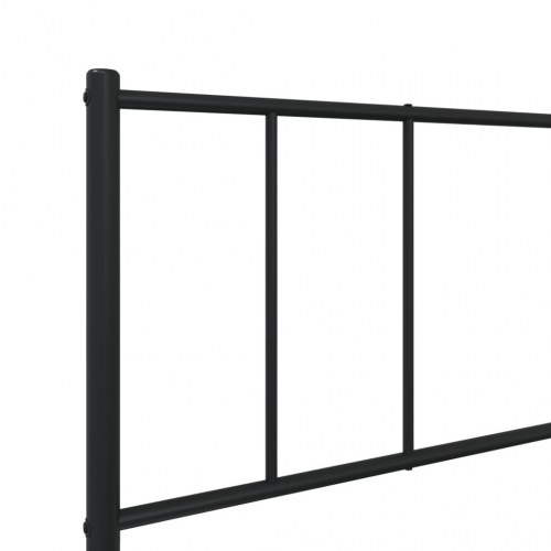 Sengeramme med sengegavl 90×190 cm - metal, sort