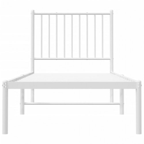 Sengeramme i metal med hovedgærde 75×190 cm - hvid
